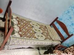 2 single beds with mattress (pure sheesham)