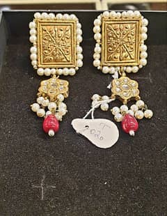 kundan pearl earrings