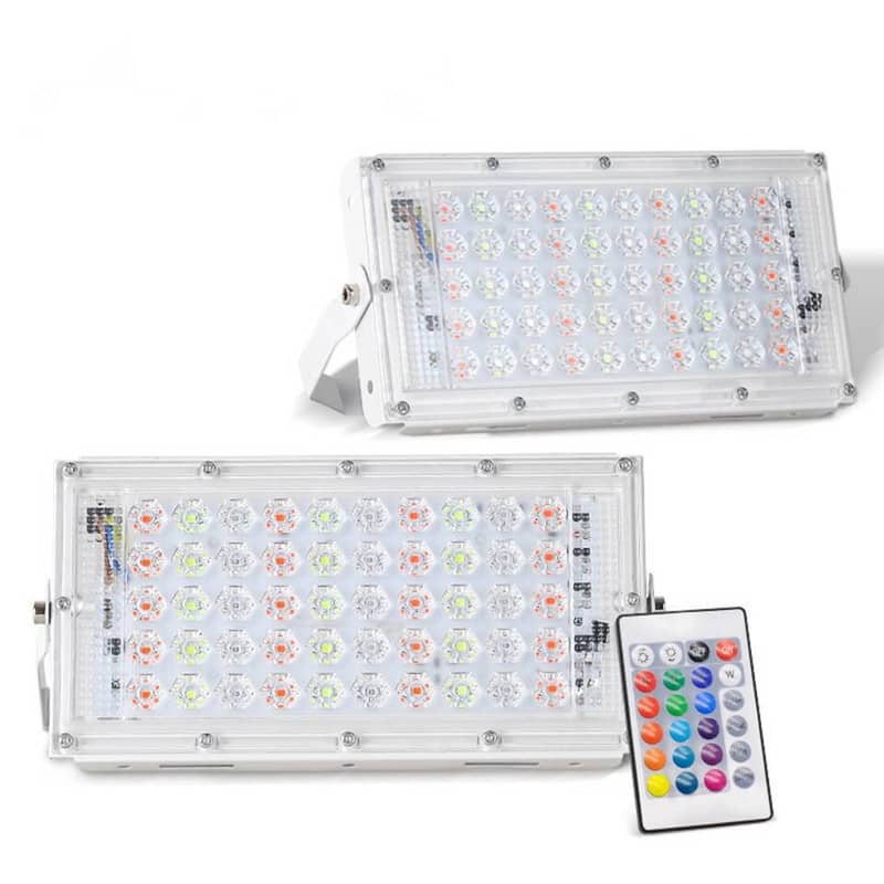 RGB flood light with remote control 50W LED waterproof IP66 ultra ligh 6