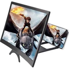 12" Curved Screen Magnifier, 3D HD Foldable Stand Screen for All white