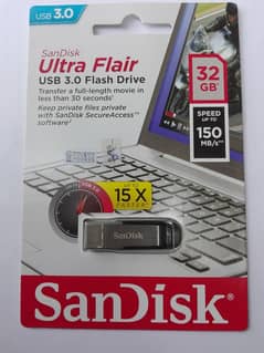 SanDisk Ultra Flair USB 3.0 Flash Drive 32GB Speed Up To 150MB/s