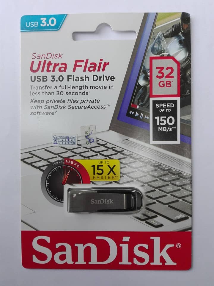SanDisk Ultra Flair USB 3.0 Flash Drive 32GB Speed Up To 150MB/s 1