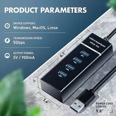 New USB 3.0 Hub 4 Ports 2