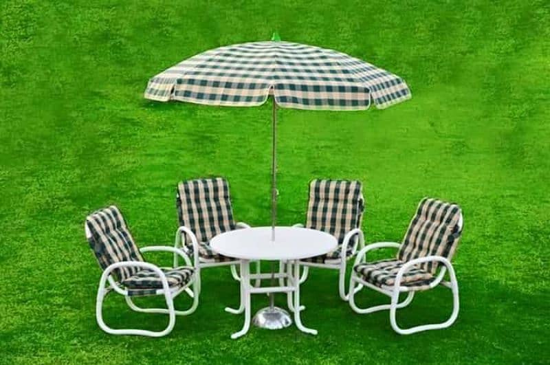 Outdoor Garden Furniture PVC pipe 4 chairs + 1 Table set 8