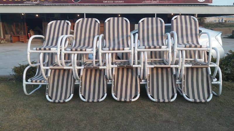 Outdoor Garden Furniture PVC pipe 4 chairs + 1 Table set 11
