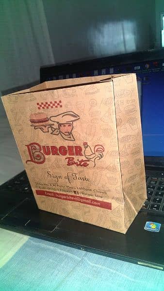 Boxes, Burger boxes, Menu cards, Menu books, packaging, brochure etc 9