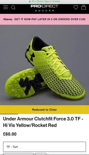 Under Armour football shoes turf 10