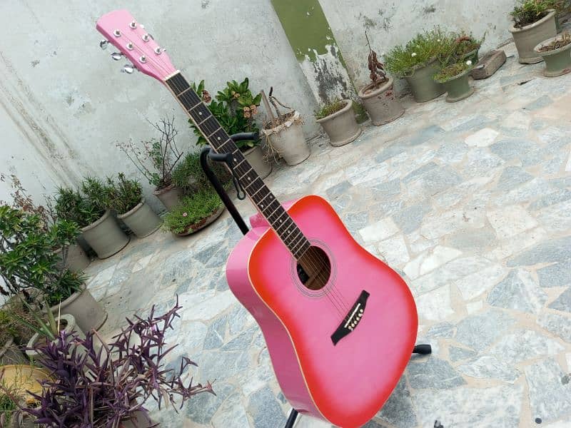 New Pink Acoustic Guitar 8