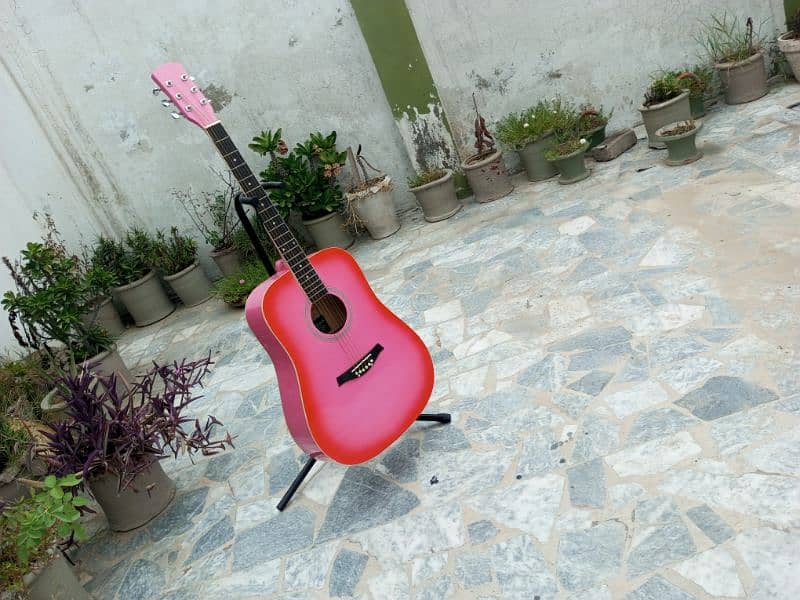 New Pink Acoustic Guitar 9