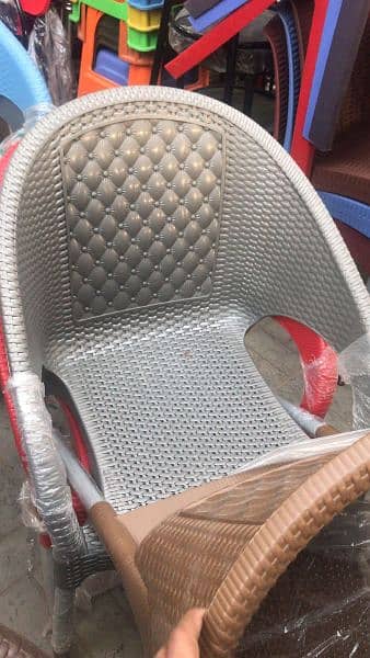 Plastic Rattan Chair Whole Sale 4 chairs + 1Table 9