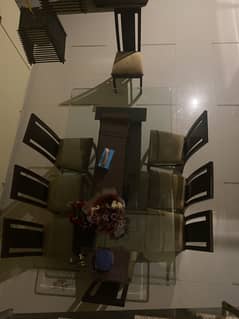 Solid wood table and 8 chairs