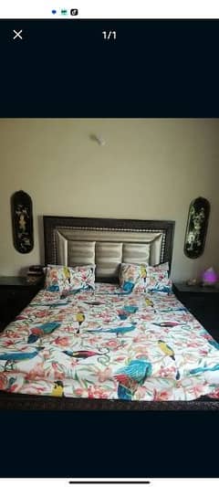 Wooden bed/double bed side tables/ dressing/ Bedset