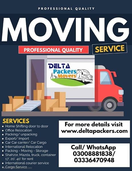 Delta Movers and Packers,  Car Carrier, Truck containers for rent 1