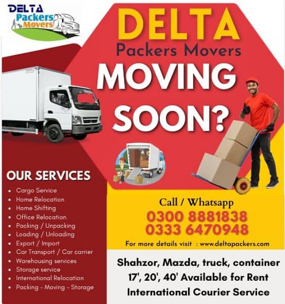 Delta Movers and Packers,  Car Carrier, Truck containers for rent 5