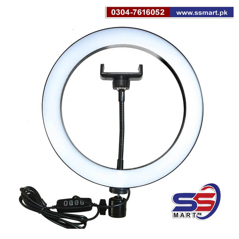 Ring Light and Mobile Holder 26 cm Metal Ball-head (3 Colors Modes) 3