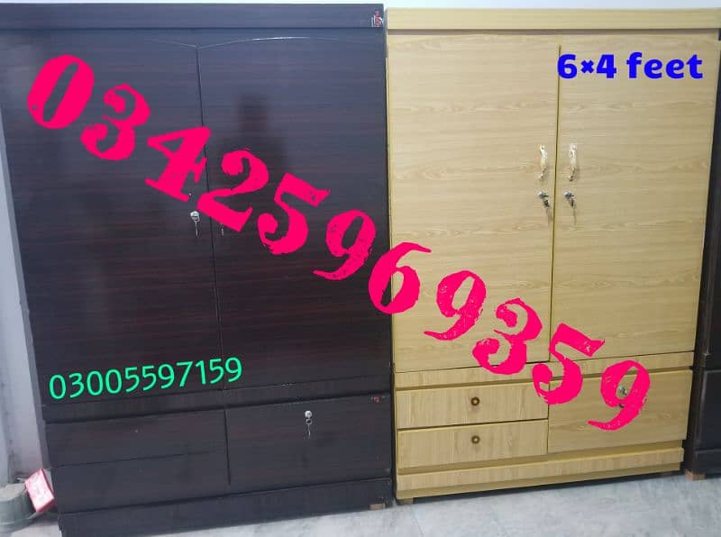 wardrobe almari 6/4ft 2 door showcase home hostel storage furniture 0