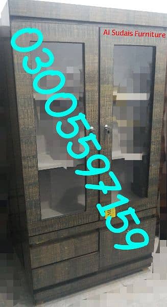 wardrobe almari 6/4ft 2 door showcase home hostel storage furniture 5