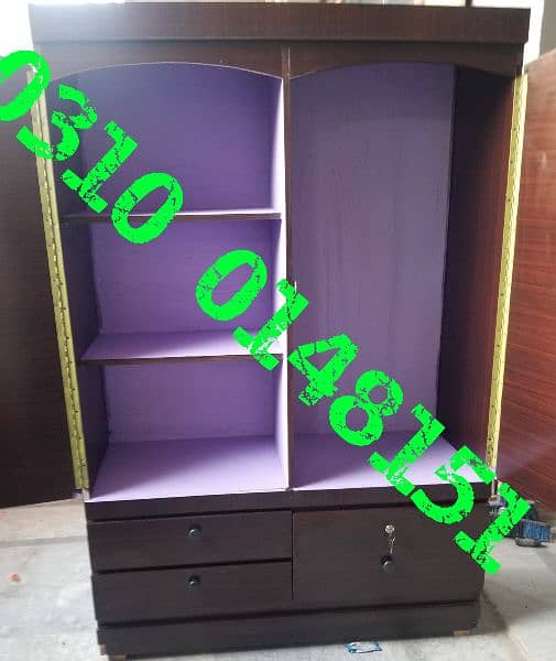 wardrobe almari 6/4ft 2 door showcase home hostel storage furniture 10