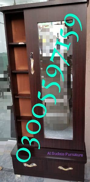 wardrobe almari 6/4ft 2 door showcase home hostel storage furniture 13