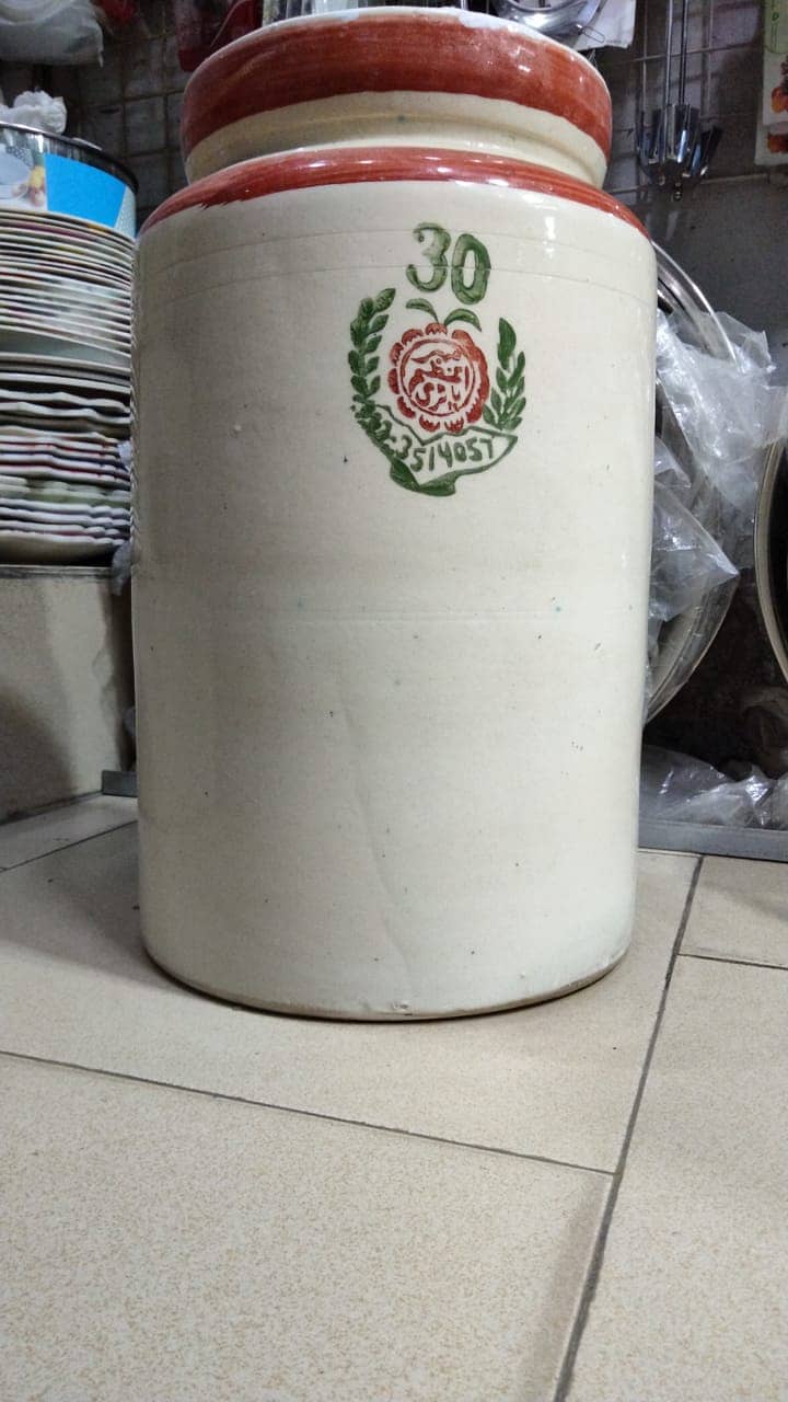 RED and WHITE CLAY POTTERY and MARTABAN (Achar ka Martaban) 13