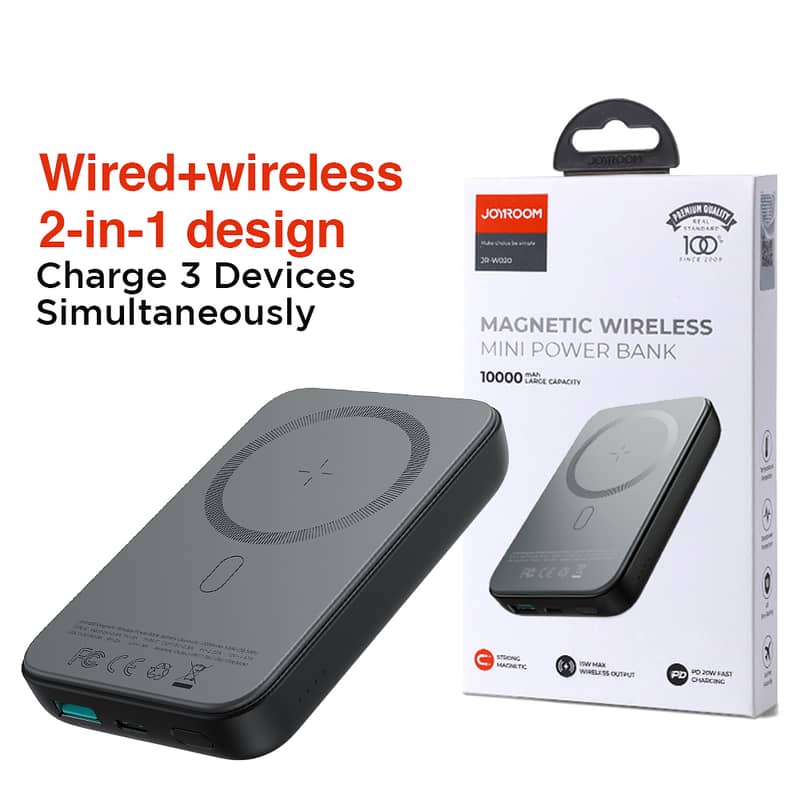 JOYROOM JR-W020 Magnetic Wired + Wireless 2-in-1 Design Wireless Power 0