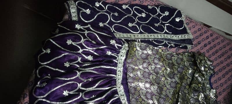 wedding gharara suit in bright red and purple color 8