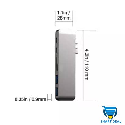 Aluminum Usb C Hub 6 In 1 Usb Type C Hub Adapter Dongle 2