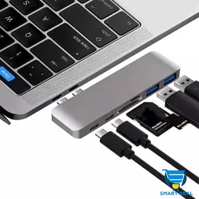 Aluminum Usb C Hub 6 In 1 Usb Type C Hub Adapter Dongle 5