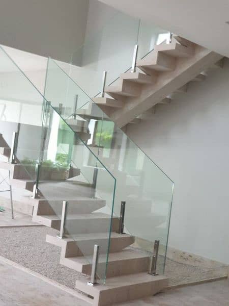 Glass stairs Railings,SS Railings, Balcony Glass, skylight 5