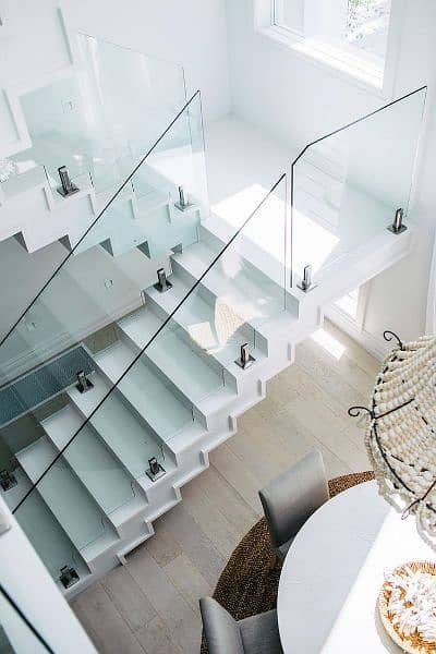 Glass stairs Railings,SS Railings, Balcony Glass, skylight 6