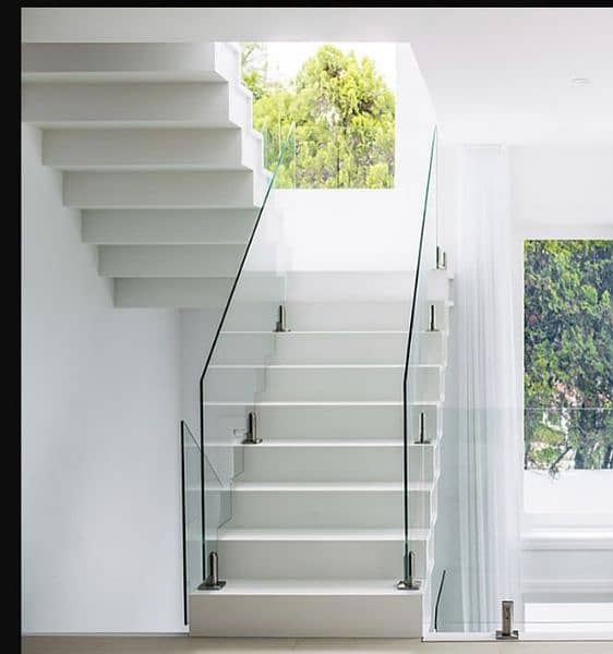 Glass stairs Railings,SS Railings, Balcony Glass, skylight 8
