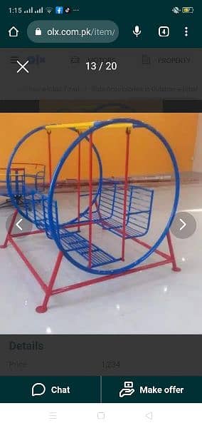 play ground swings and roof parking shade. PH. 03272933969
