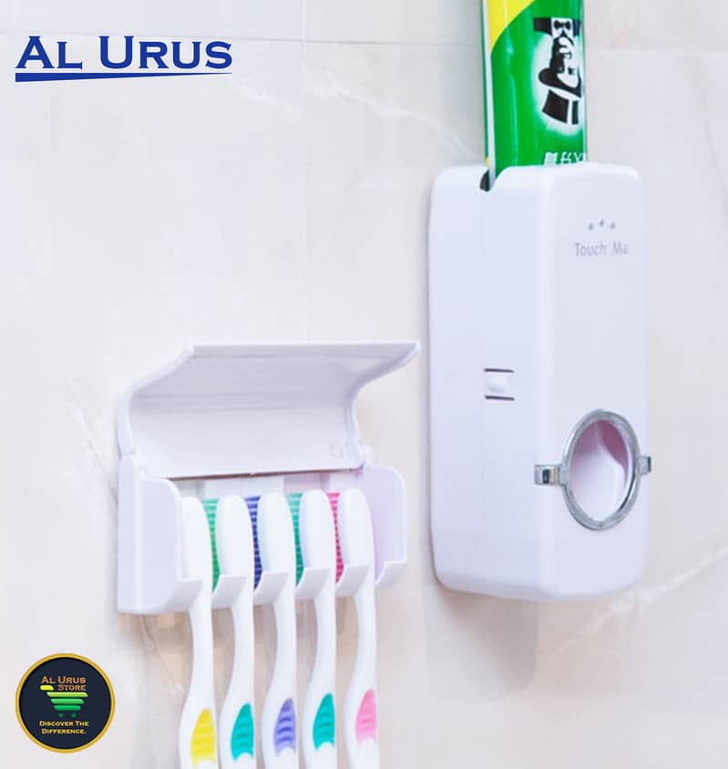 Toothpaste Dispenser & Toothbrush holder Set - High Quality 1