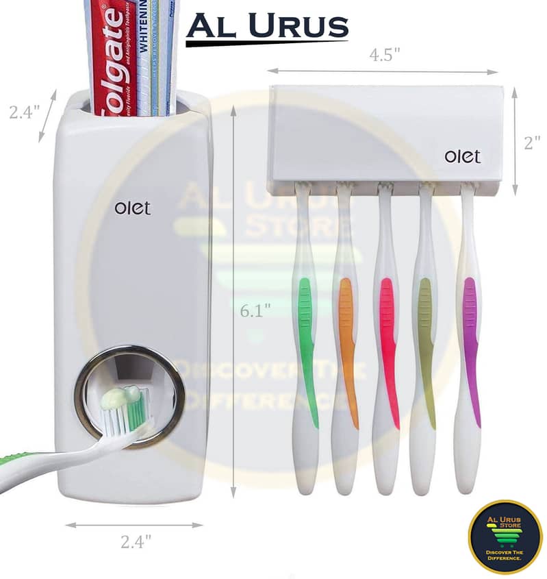 Toothpaste Dispenser & Toothbrush holder Set - High Quality 3