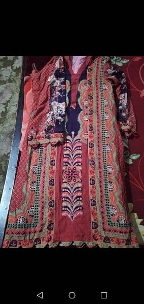 almost new khaddar stitched red shirt