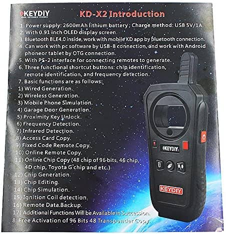 KEYDIY KD-X2 Remote Maker Unlocker and Generator-Transponder 6