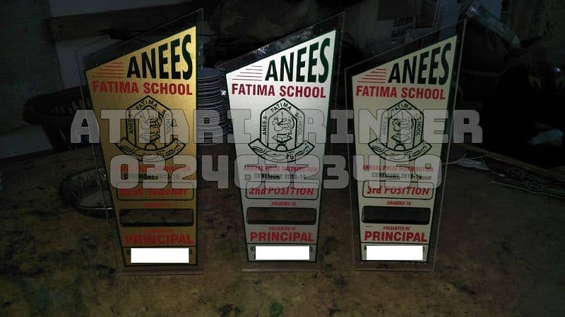 Award, trophy, medals, wood shield, Acrylic shield, school badges. 8