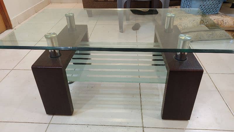 Center Table (Double Glass) Urgent Sale 1