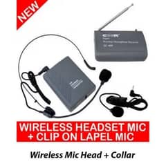 Wireless Headgear + Collar Microphone - Lapel Mic (SH-600)