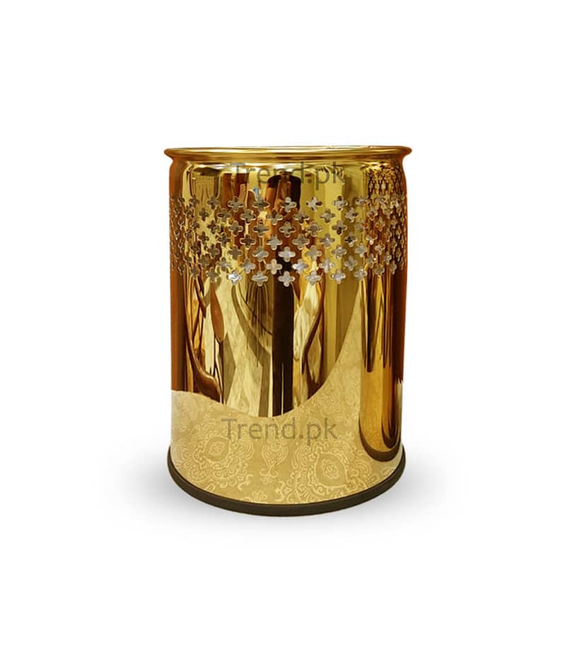 Paper Bin Stainless Steel Golden, Planter, Dustbin Open, trash bin 2