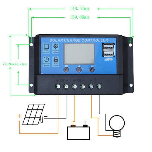 Solar charge controller 12/24 volt 10 Amp 1