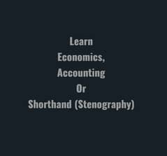 Learn Economics,Accounting English Shorthand, Stenography, Stenotypist