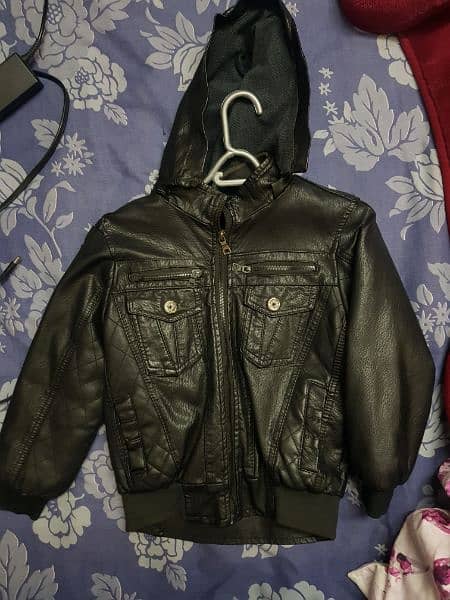 kids Black Leather Jacket 1
