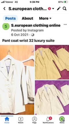 used gent and ladies pant coat per suite 1000 0