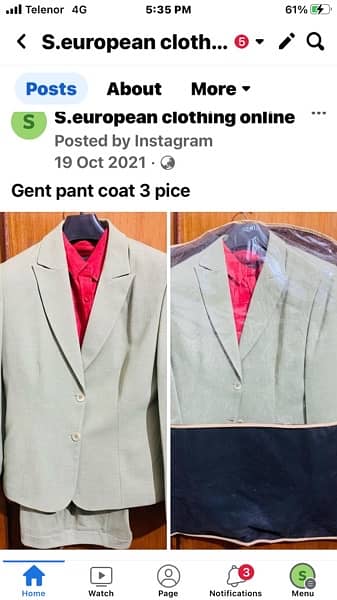 used gent and ladies pant coat per suite 1000 2