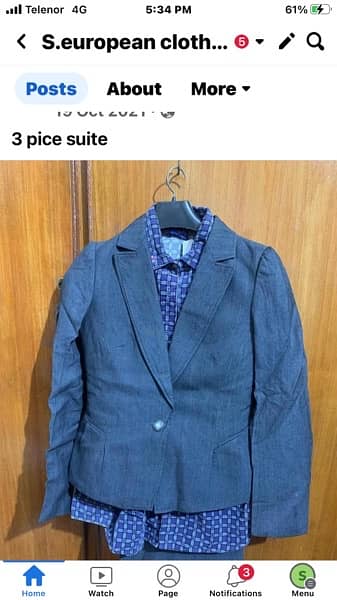 used gent and ladies pant coat per suite 1000 8