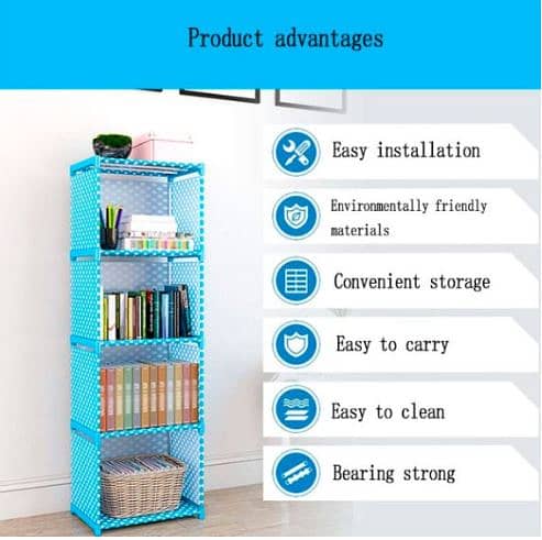 Book Shelve Multi Layers Portable Book shelf Organizer Modern Bookcase 3