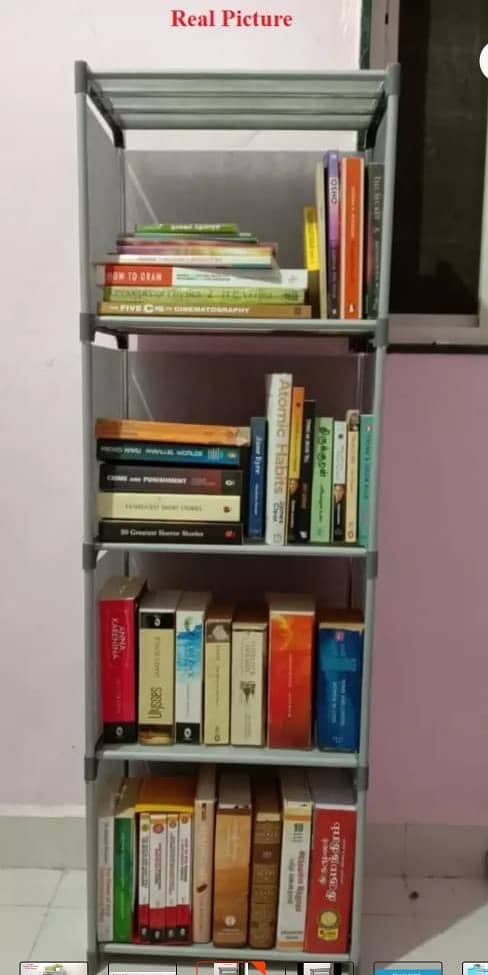 Book Shelve Multi Layers Portable Book shelf Organizer Modern Bookcase 5