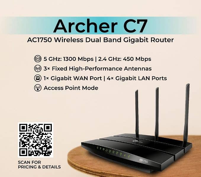 TP-LINK Archer C7 is a fast 802.11ac router with incredible range. 0