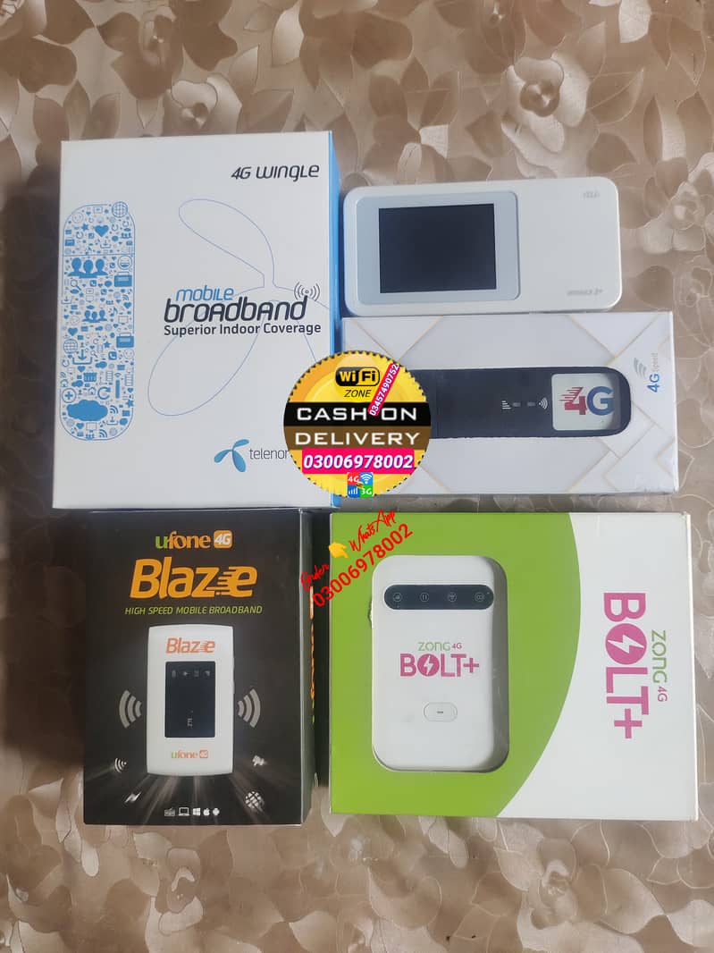 4g Wifi Wingle Telenor All Network Zong/jazz Sim Supporting Cash on D 1